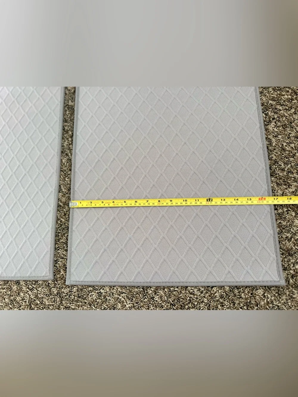 Ultra Thin Bathroom Rugs, Rubber Backed Bath Mats, Non Slip 17x28” (set of 2)